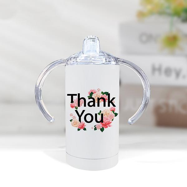 topjlh Sublimation 12oz Stainless Steel Straight Baby Sippy Cup 