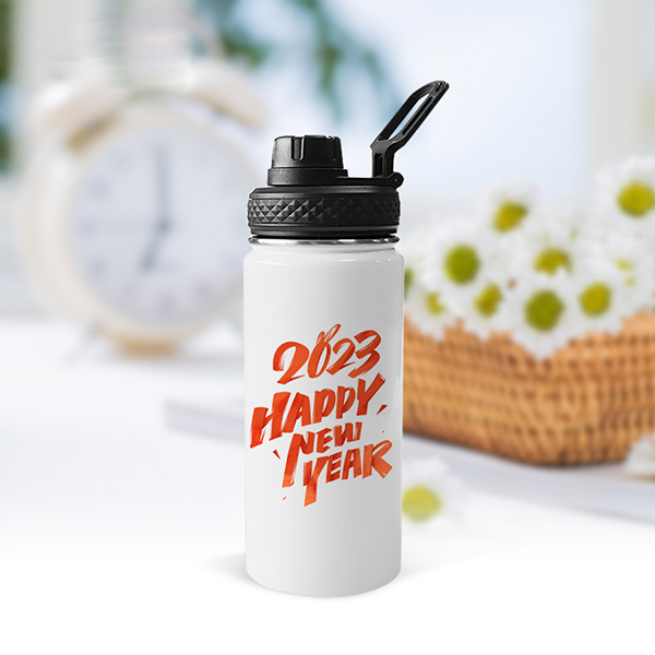 Sublimation 550ml Wide Mouth Water Bottle  with Pop-up Lid 